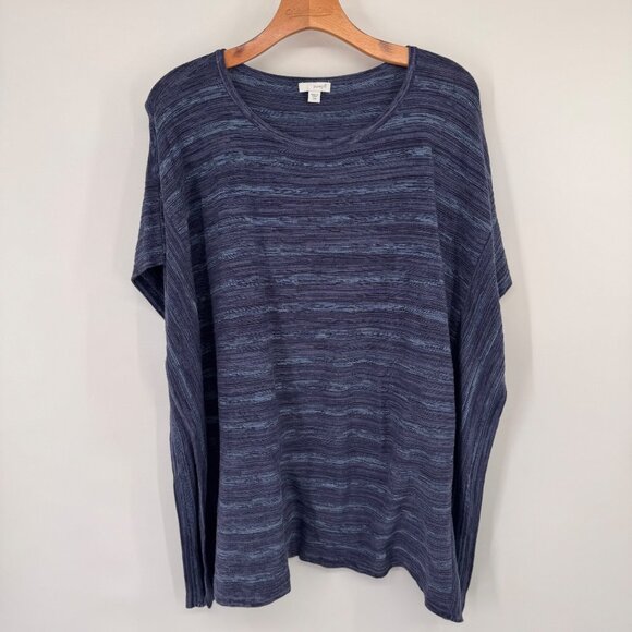 Pure Jill Womens Striped Blue Knit Top sweater Cotton size medium s/m - Picture 5 of 11